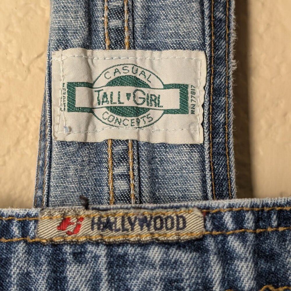 Vintage 90s Overalls Hollywood Jeans M Farm Boho Casual Concepts Tall Girl - Picture 11 of 11
